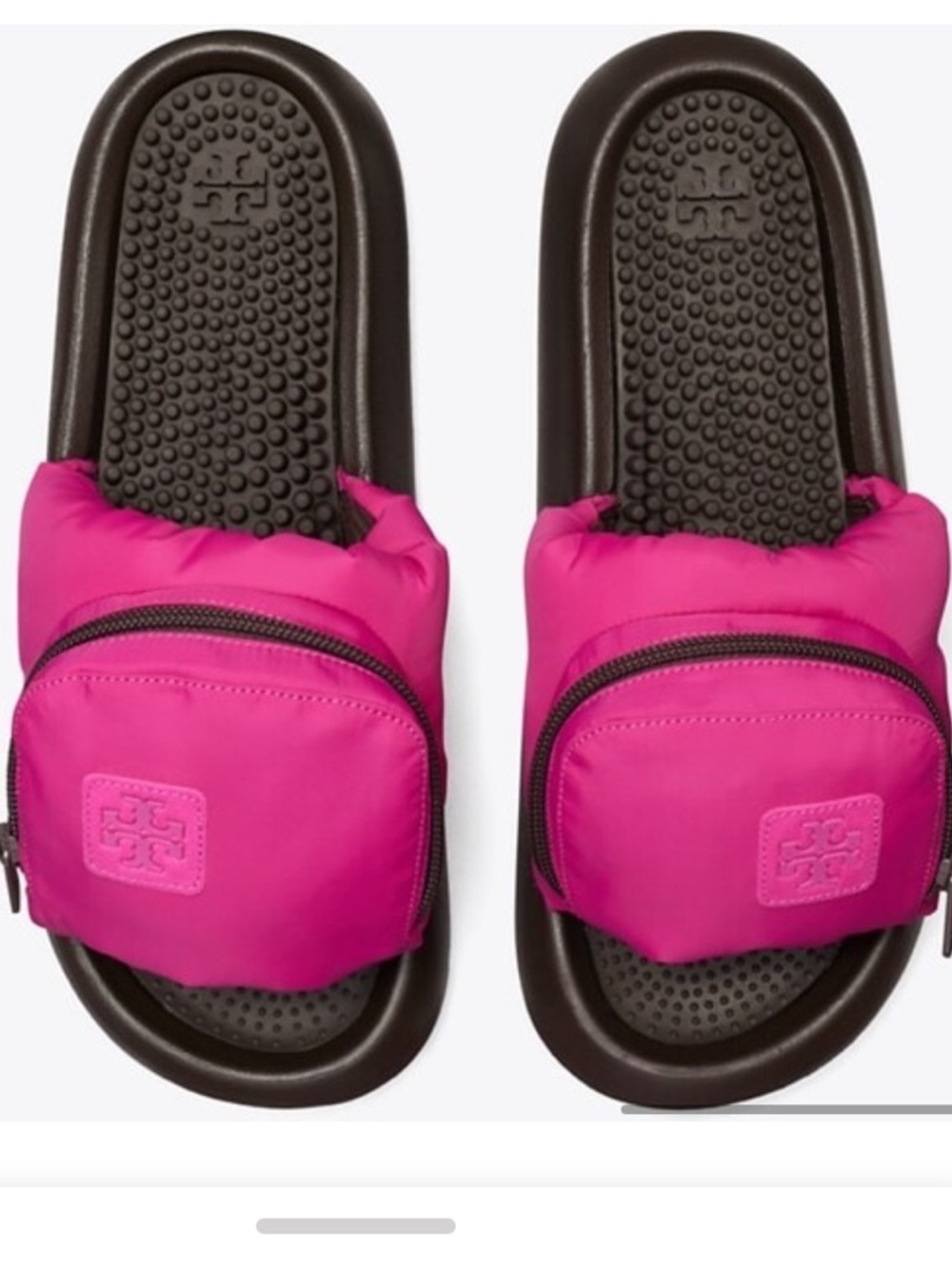 TOR BURCH Pink Slide zip pocket   Sandals with Padded Strap - Picture 9 of 16